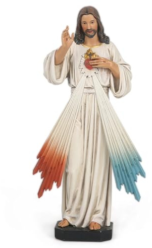 BC Statue Göttliche Barmherzigkeit, Jesus Christus, katholische Figur, religiöses Geschenk, 15,2 cm hoch, handgefertigt von Buildclassic