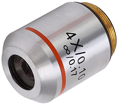 Lente de Objetivo 4X, Accesorio de Repuesto para Microscopio, Rosca RMS, Haz óptico Paralelo, Imagen Clara