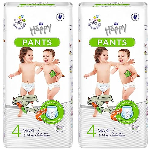 bella baby Happy Windel Pants Gr.4 Maxi 8-14 kg 2 x 44 Stück, Windelhosen für Kinder, Windelpants zum Töpfchentraining, Töpfchen Trainingshose