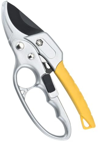 Ratcheting Bypass Pruning Shears Pruning, Reinforced Design Handle for Saving Strength Ratcheting Bypass Pruning Shears, Ratchet Hand Pruning Anvil Shears