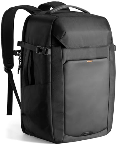 Inateck 38L Reiserucksack TSA-freundlich Handgepäck Rucksack Damen Herren für 17 Zoll Laptop, Flug Genehmigt Kabinenrucksack mit Separatem Schuhfach, Schwarz