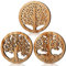 Beeveer 3 Stück Life Tree Holzuntersetzer, runde Teller, Topfhalter, hitzebeständig, Holzuntersetzer, Topfhalter für Theke, Holz, Hot Pad für Küche, heiße Gerichte, Teekanne, Esstisch, 20,3 cm