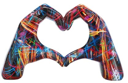 JDPEYI Heart Hands Sculpture Room Decor Hand Heart Statue Bracelet Holder Decorative Hand Art for Bedroom Living Room Bookshelf and Coffee Table