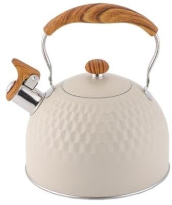 Bouilloire Sifflante Bouilloire À Sifflement En Acier Inoxydable, Théière À Ébullition Rapide, Bouilloire À Gaz, Bouilloire À Thé Bouilloire à Flûte (Color : Beige, Size : 19 * 22.5cm)