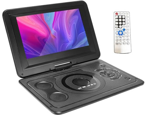 CHANGLKJ 17.9 Portable DVD Player, Small DVD Player with 10.1 270° Rotated LCD Screen,Support AV Output Input and Multiple Disc Formats, Built In Card Reader, Suitable for Home, Office, Vehicle