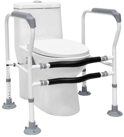 RMNKTHC Toilettengriff Montagefrei | 200kg Traglast Saugnapf-System | Höhenverstellbarer Haltegriff für Senioren/Badezimmer