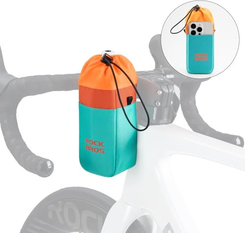 ROCKBROS Flaschenhalter Tasche, Fahrrad Trinkflaschenhalter Lenkertasche mit isolierte Aluminiumfolie und Schultergurt, Fahrradtasche für Wasserflaschenhalter Getränkehalter ohne Schrauben e-Bike MTB