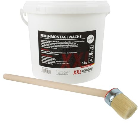 RepTools Reifenmontagepaste Weiß 5kg Set inklusive Pinsel Reifenmontage | Montagewachs für PKW LKW Transporter Motorrad