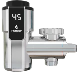 Electric Water Heating Tap Extender, 220V 3400W Water Heater Tap for Home Sink with LED Digital Display, Hot and Cold Water Dual Use, Instant Hot Water Tap Adapter (Silver)
