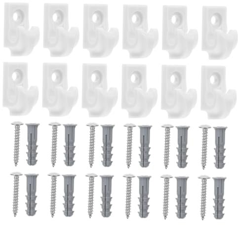 UKCOCO 12pièces Clips Muraux Blancs pour Étagères Fil Supports pour Rangement Placards Et Accessoires De Rangement avec Tubes Expansion