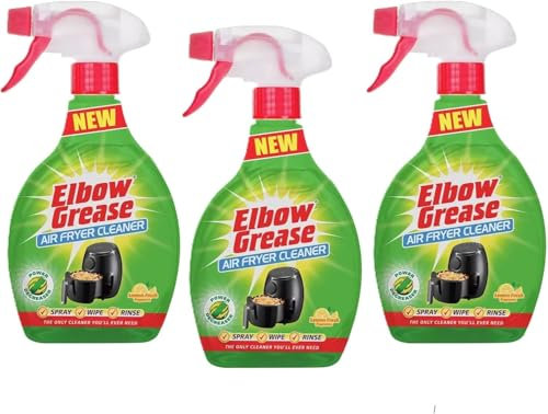 3 x Air Fryer Cleaner Elbow Grease Degreaser Spray Lemon Fresh 500ml Trigger Bottle Spray Clean Wipe