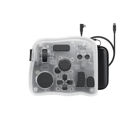 TOUR BOX Elite Plus, iPad-Zeichnen, Bluetooth-Controller für Video- und Foto- Bearbeitung, Mac/Windows-Konsole, Programmierbares Tastatur für Procreate Adobe Krita Davinci inkl. Tasche und USB-Kabel