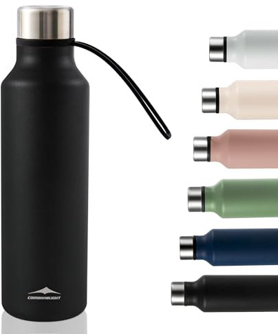 Combo Delight Edelstahl Trinkflasche 580ml Wasserflasche Kohlensäure geeignet, Spülmaschinenfest Thermobecher Isolation von warmen Getränken, Auslaufsichere Isolierflasche für unterwegs