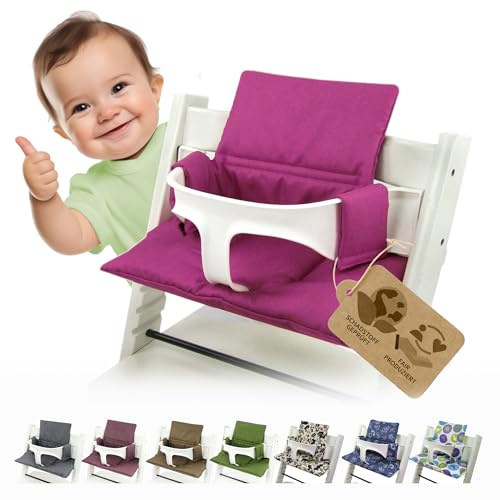 Ersatzbezug Sitzkissen kompatibel mit Stokke Tripp Trapp (org. pink) | Bezug Kissen-Set Sitzverkleinerer, Mod. 2