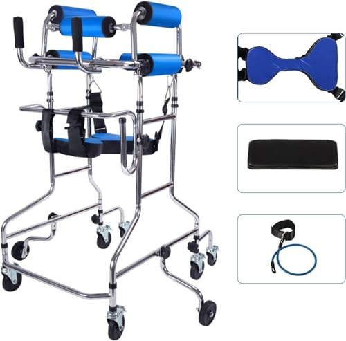Gehgestell Rollator-Gehgestell mit 8 Rädern – Robuste Mobilitätshilfe für Senioren und Erwachsene mit Behinderungen, zur Genesung nach Zerebralparese, Schlaganfall, Hemiplegie und Rehabilita