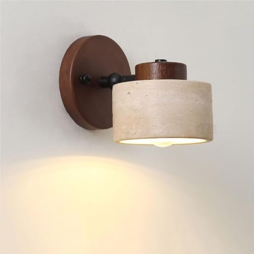 Applique da parete in marmo regolabile con cavo in pietra naturale, stile rustico, stile fattoria, stile moderno di metà secolo, per camera da letto, soggiorno, comodino, lampada da bagno, attacco E26