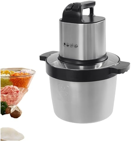 Tritatutto elettrico da 6,5 l, mini tritatutto elettrico, 1500 W, 3 livelli di velocità, lame in acciaio inox per carne, alimenti per bambini, frutta, verdura