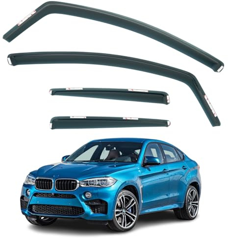 Set Of 4 Wind Deflectors For BMW X6 Series F16 5-door SUV 2015 2016 2017 2018 2019 Models. x6 Rain Deflectors, x6 Window Visors.