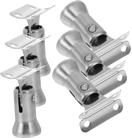 AUTSUPPL Soporte Pasamanos Escalera Resistente y Práctico de Acero Inoxidable Paquete de 6 Unidades Diseño Moderno y Elegante para Barandillas Interiores para Decoración de Barandillas