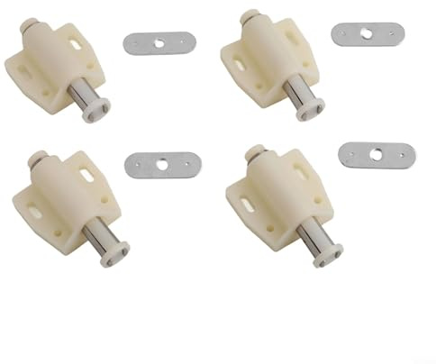 Magnetischer Schrankschnäpper zum Öffnen, Touch-Entriegelung, Schrank-Hardware, griffloser Türriegel, Kleiderschrank, Türschnapper, Küche, Schublade, Riegel (weiß)