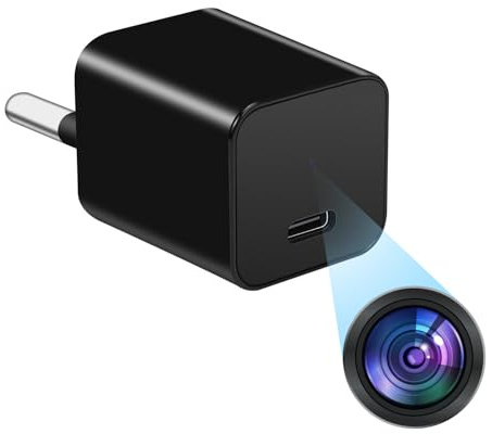 Cámara espía oculta, mini cámara, cámara niñera en alta definición 1080P,con función de detección de movimiento,apta para la vigilancia de seguridad en interiores,oficinas y otros lugares,sin Wi-Fi.