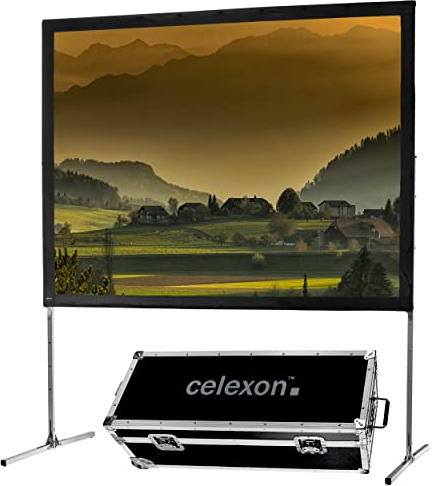 celexon Mobil Expert Rückprojektion Falt-Rahmen-Leinwand 120 | 244x183 cm 4:3 | transportable 4K, Full-HD Projektionsfläche mit Standgerüst für Ihren Outdoor- & Heimkino-Beamer | inkl. Roll-Koffer