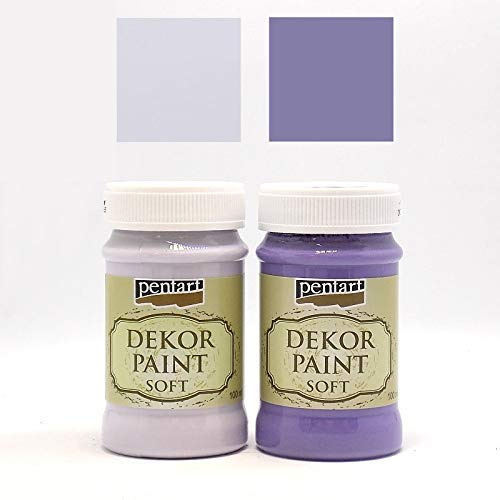 Zita`s Creative Dekor Paint Chalky Set 2x100ml - Set 6. Kreidefarbe, Vintagefarbe, Mattfarbe, Bastelfarbe,