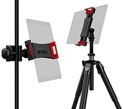 IK Multimedia iKlip 3 - Support Universel sur Pied de Micro pour Tablette de 7 à 12.9 avec ou sans protection, Accessoire pour Pied de Micro, Support de Fixation pour iPad