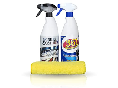 Sisbrill Kit Limpieza y Recuperación - Limpia y Acondiciona Salpicadero, Piel, Asientos Tela - Acabado Satinado&Natural