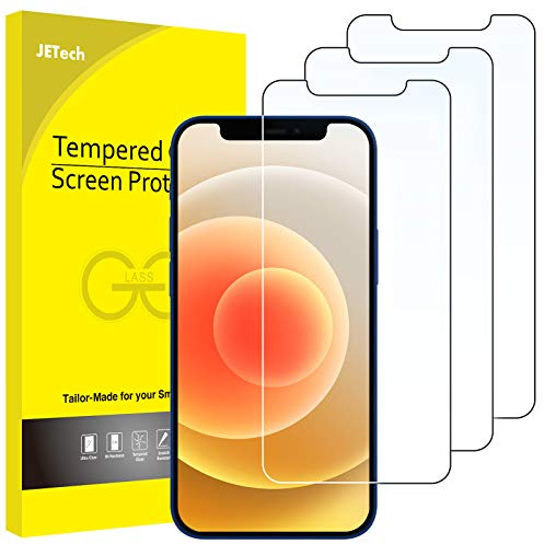 JETech Screen Protector for iPhone 12/12 Pro 6.1-Inch, Tempered Glass Film, 3-Pack