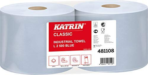 KATRIN® Wischtuch Classic L, Tissue, 2lagig, auf Rolle, 500 Tücher, 22 x 38 cm (2 Rollen), Sie erhalten 1 Packung á 2 Rollen