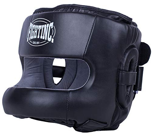 Fightinc. Kopfschutz Nose Protection - für Sparring ohne Verletzungen Boxen Kickboxen Muay Thai MMA Kampfsport UVM. schwarz