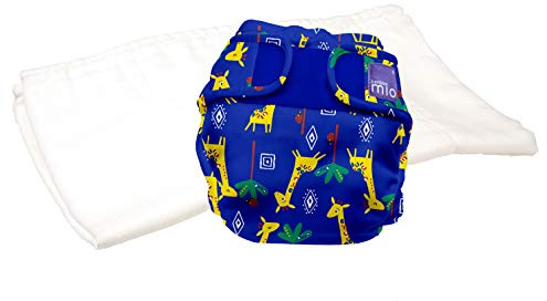 Bambino Mio, Mioduo All-in-Two Stoffwindel, bio chemikalienfreie Windel, Giraffen Gala, Size 1 (<9Kgs)