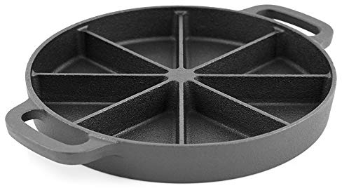 BBQ-TORO Sartén Redonda de Hierro Fundido para Hornear | Ø 21,5 cm | con 8 Divisiones | 50 ml por División | Curado - pre-Sazonado | para preparar Pan de Maíz, Gratinar, Guisos | Sartén con Asas