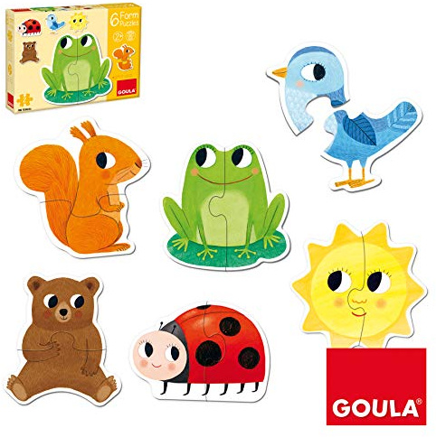 Goula - 6 Puzzles Tierform, 2 Stück, 53173, Mehrfarbig, Einheitsgröße