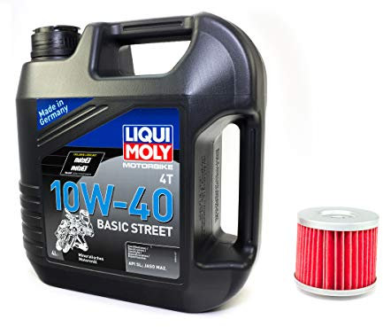 Motoröl Set mineralisch 10W40 4 Liter + Ölfilter MF151 für Aprilia BM W MZ/MUZ