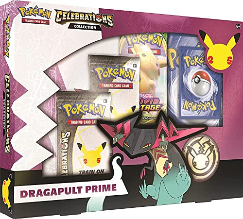 Pokémon Colección de Celebraciones Dragapult Prime, Juego de Cartas para 2 Jugadores a Partir de 6 años, más de 10 Minutos de Tiempo de Juego