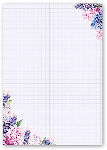 100 Blatt Briefpapier Einladung HYAZINTHEN - DIN A5 Format - Paper-Media