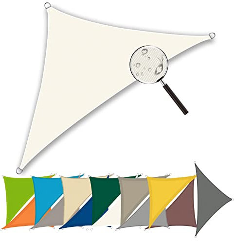 Yoosing Vela Ombreggiante 3.5x3.5x4m, Telo ombreggiante, Resistente e Traspirante con Kit di Fissaggio Professionale per Patio/Giardino - Cremeweiß