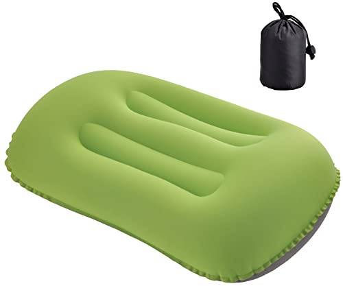 SUTAFOR Aufblasbare Camping Kissen 80g Ultraleicht Reisekissen Aufblasbares Strandkissen Luftkissen für Outdoor, Wandern 46x30 cm (Grün)