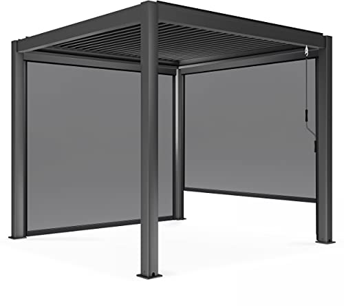Oviala Pergola bioclimatique autoportée 3x3m et 2 Stores 2,66 X 2,34 m