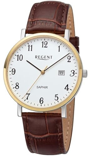 REGENT Herren-Armbanduhr Bicolor mit Saphirglas 11120122