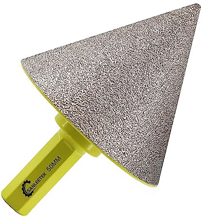 Diamant Fasenbohrer 50mm Fliesenfräser SANLEETEK - Anfasen, Formen, Vergrößern und Schleifen von Löchern in Keramikfliesen, Porzellan, Marmor, Granit, Sechskant-Schaft
