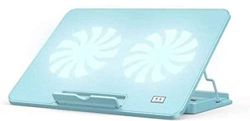 Laptop Cooling Pad Laptop Cooler Cooling Pad Laptop Cooling Pad Ultra-Thin And Portable 2 Large Silent Fans Notebook Cooler USB Laptop Cooler Laptop Cooling Fan Gaming Laptop Cooler (Color : Blu, Si