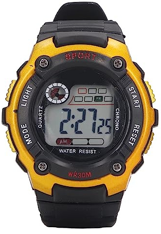 Asixxsix Digitaluhr, wasserdichte, Leuchtende Digitale Chronographenuhr mit Silikonarmband, Stoppuhr, Alarm, Wochendatumsanzeige, 12/24 Stunden, Outdoor-Sportuhr für Herren,