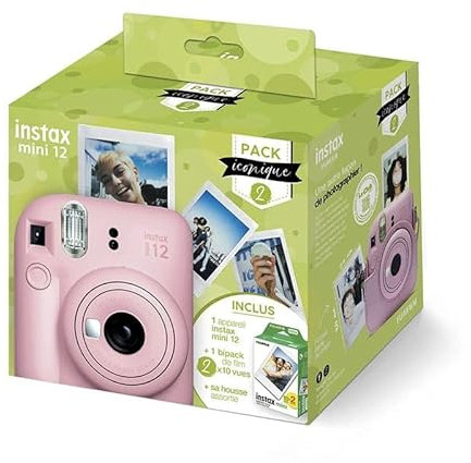FUJIFILM Appareil Photo Instantané Instax Mini 12 Rose Pack Iconique