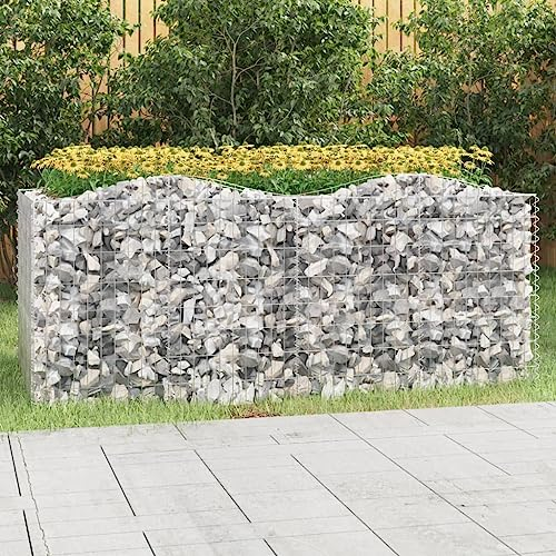Gardening Gewölbtes Gabionen-Hochbeet 200x100x100 cm aus verzinktem Eisen Haus & Garten