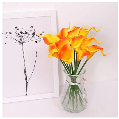 Wisafory 10 Stück Künstliche Calla Blumen Latex Kunstblumen Real Touch