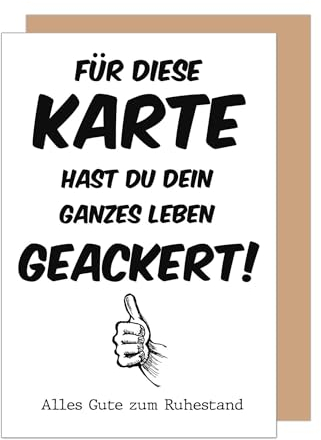 Edition Seidel Premium Glückwunschkarte zum Ruhestand mit Umschlag. Grußkarte Billet Karte mit Spruch für Frau Mann Kollegin Kollege Pension Abschied Rente Ruhe (R140 SW024)