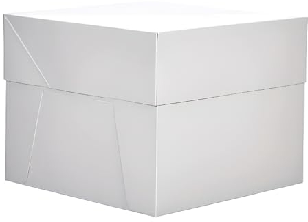 GLOTOMANIA - Caja para Tarta Cuadrada 30 cm - Calidad Profesional - Resistente y Ligero - Fácil Transporte - Pack de 10 Unidades - Ideal para Pastelería y Repostería - Cartón Blanco